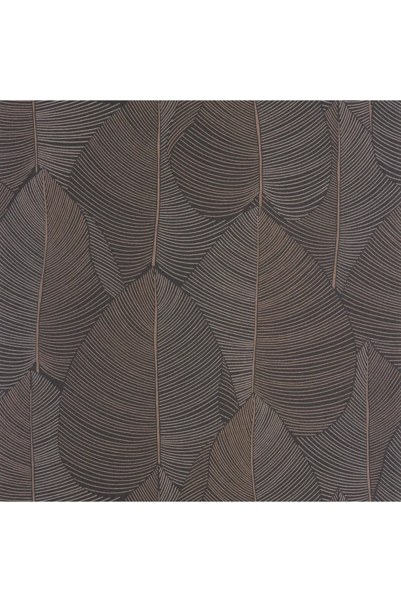 Caselio Levél mintás fekete vinyl tapéta Nuance Noir Irise 53 cm X 10 m