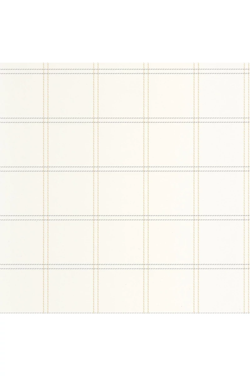 Caselio Kockás bézs vinyl tapéta Fine Lines Jaune Bleu 53 cm X 10 m