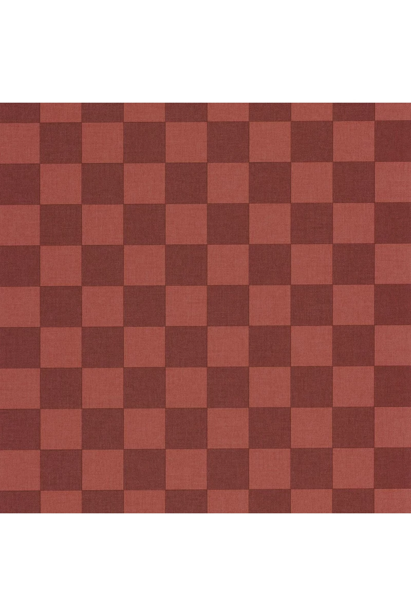 Caselio Sakktábla mintás modern bordó vinyl tapéta Checks Bordeaux 53 cm X 10 m