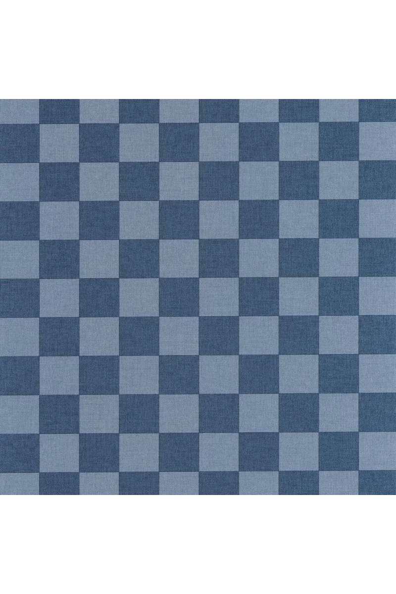 Caselio Sakktábla mintás modern kék vinyl tapéta Checks Bleu Denim 53 cm X 10 m