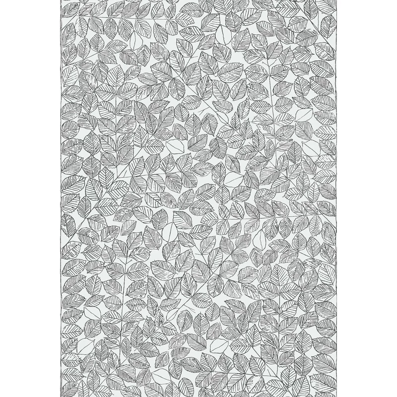 Boras Monokróm levélmintás fekete-fehér vlies tapéta Viola Gråsten Romans Black White 53 cm X 10 m