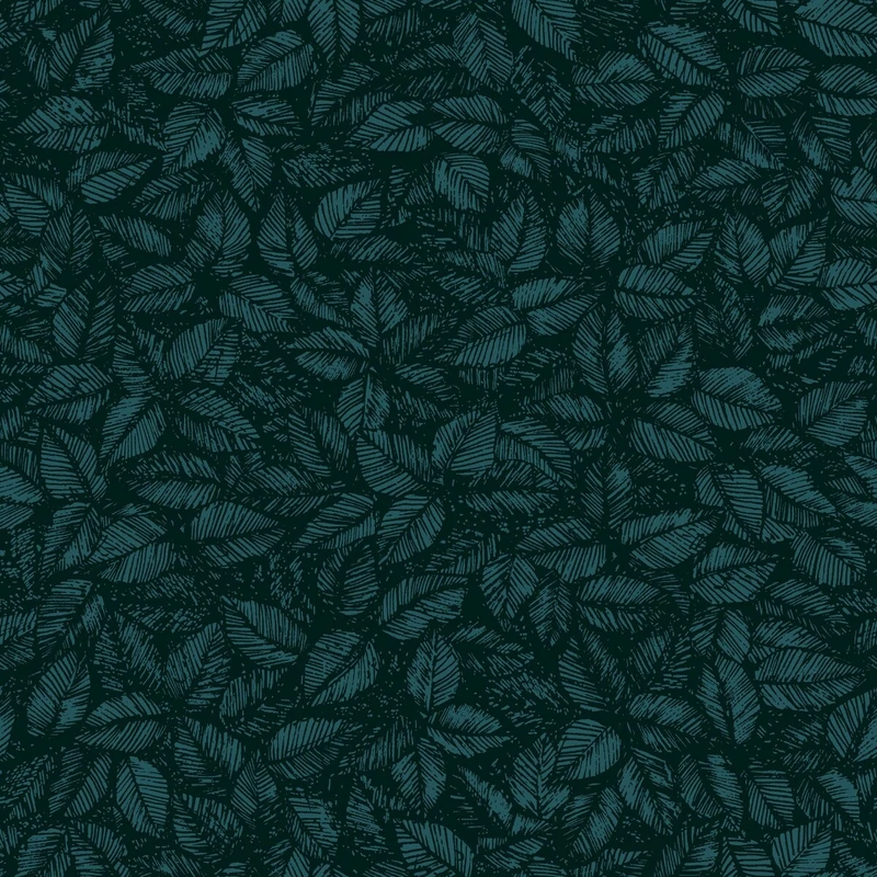 Boras Levél mintás modern kék-fekete vlies tapéta Viola Gråsten Amorina Blue Black 53 cm X 10 m