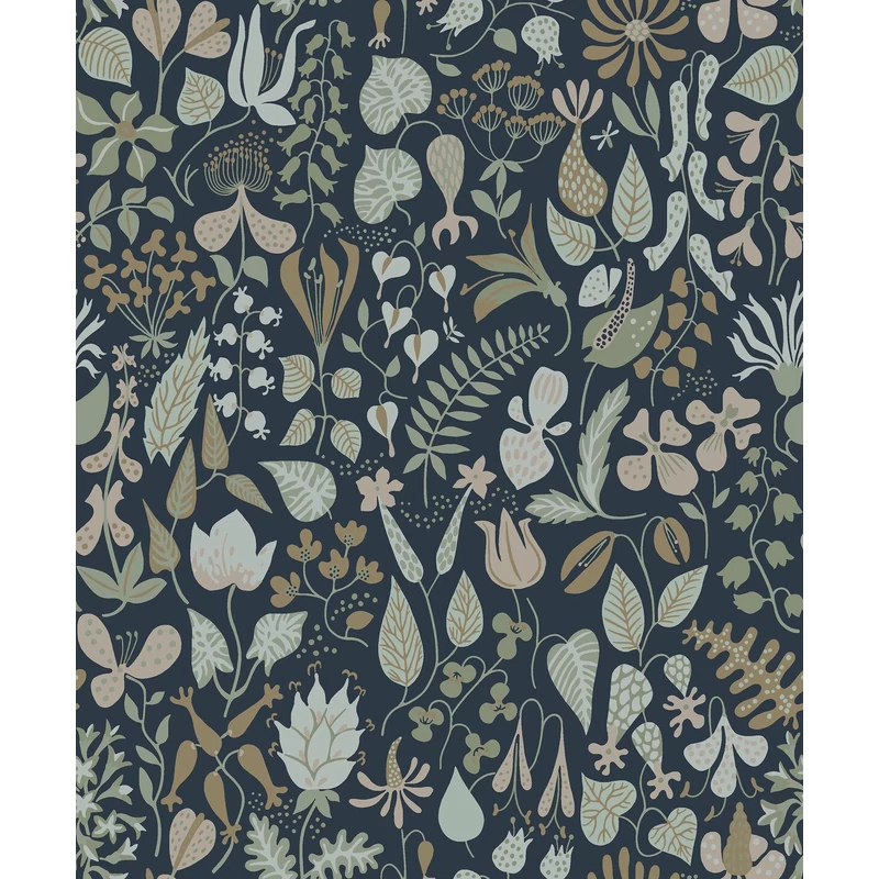 Boras Vidám virág mintás színes vlies tapéta Stig Lindberg Herbarium Multi 53 cm X 10 m