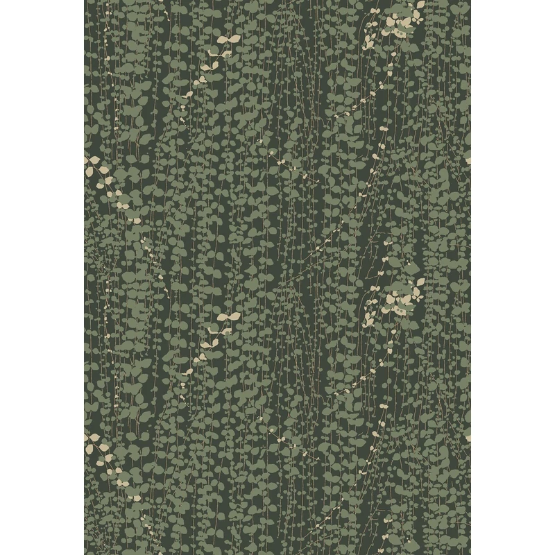 Boras Inda mintás modern zöld vlies tapéta Arne Jacobsen Ranke Green 53 cm X 10 m