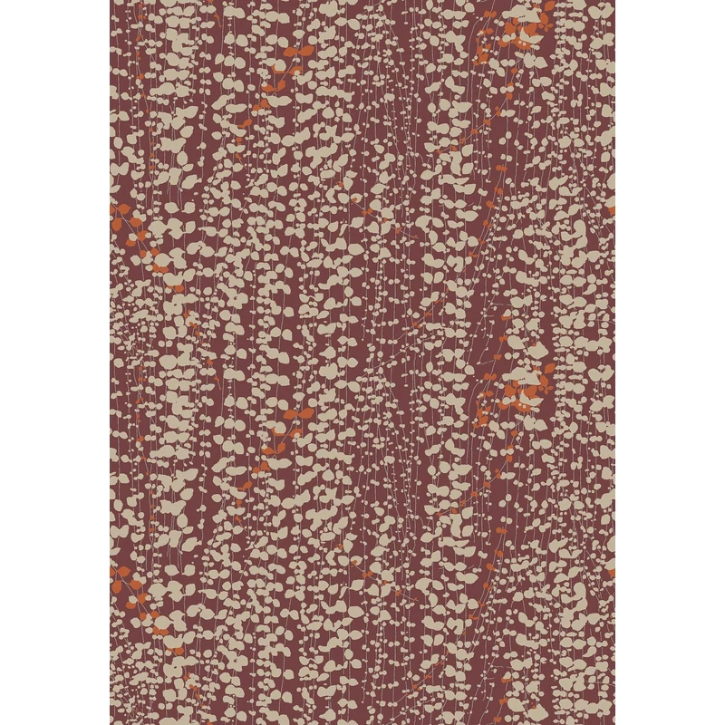 Boras Inda mintás modern bordó vlies tapéta Arne Jacobsen Ranke Red 53 cm X 10 m