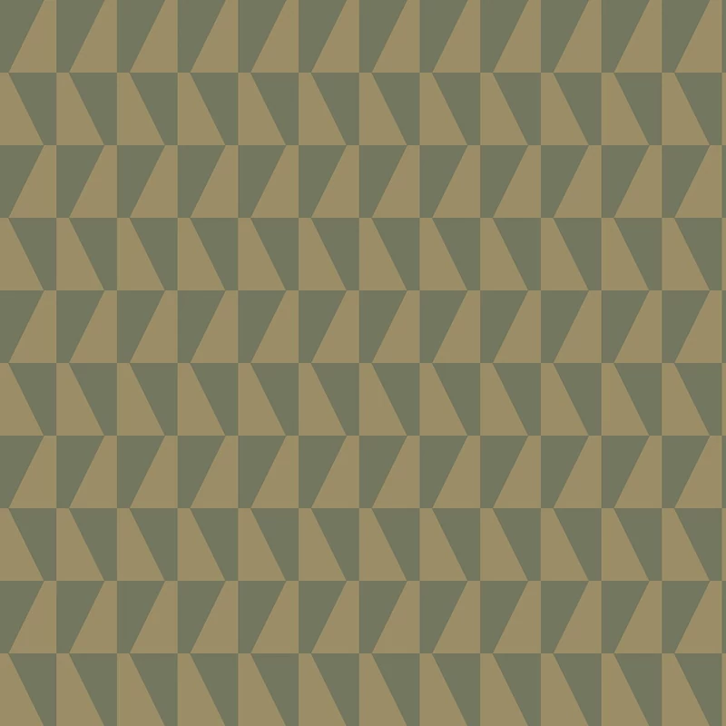 Boras Geoemtriai mintás modern zöld-arany vlies tapéta Arne Jacobsen Trapez Green 53 cm X 10 m