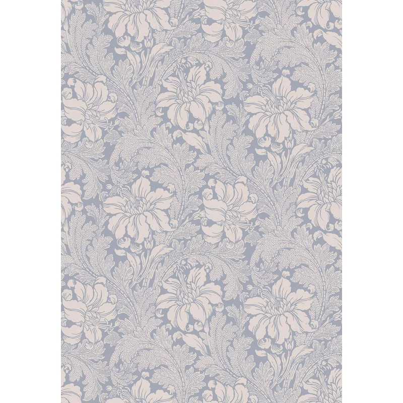 Boras Vintage virágos kék vlies tapéta Acanthus Blue 53 cm X 10 m