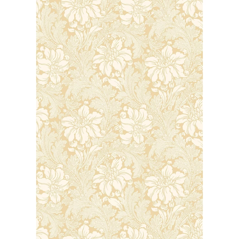 Boras Vintage virágos sárga vlies tapéta Acanthus Yellow 53 cm X 10 m