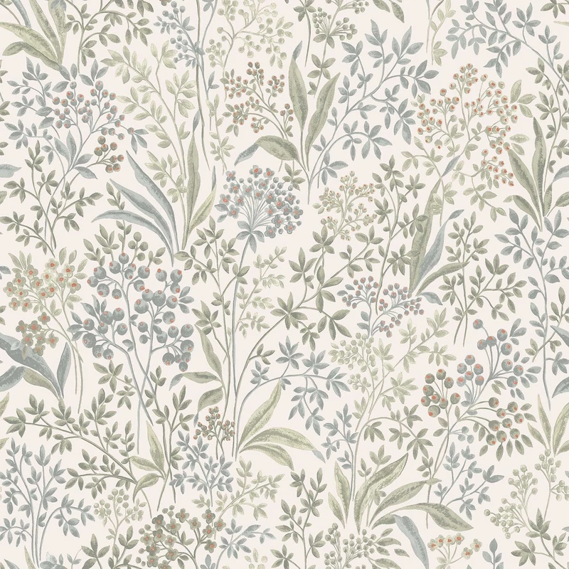 Boras Romantikus levél mintás zöld vlies tapéta Nocturne Green 53 cm X 10 m