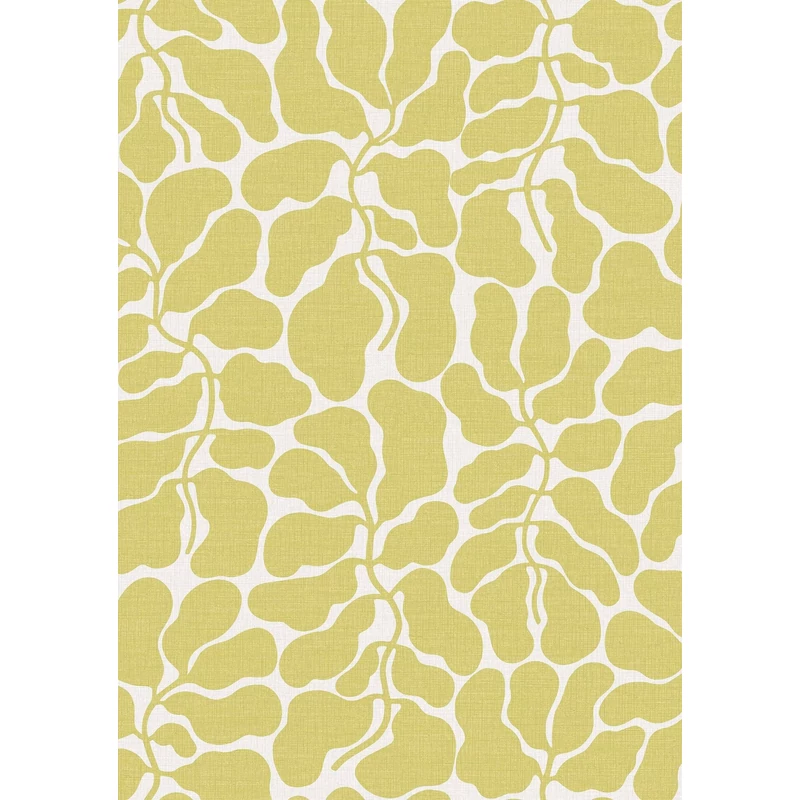 Boras Modern levélmintás sárga vlies tapéta My Secret Garden Yellow 49 cm X 10 m