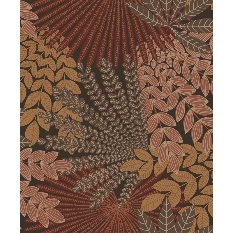 Boras Egzotikus levél mintás bordó vlies tapéta Velvet Leaves Red 53 cm X 10 m