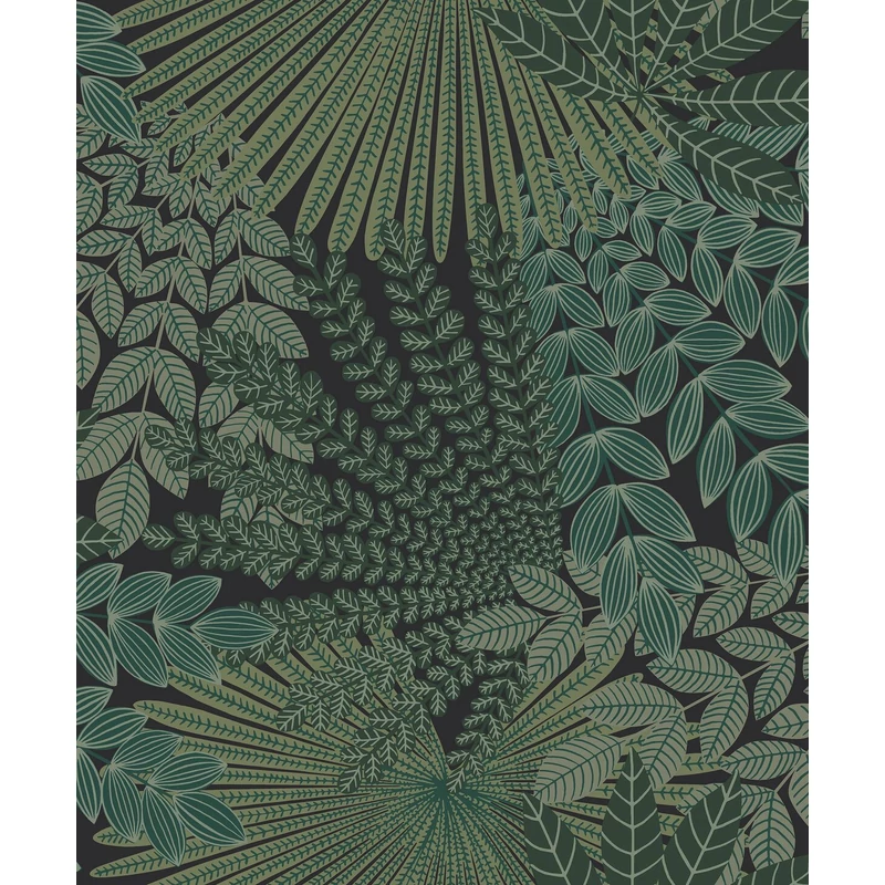 Boras Egzotikus levél mintás sötétzöld vlies tapéta Velvet Leaves Green 53 cm X 10 m