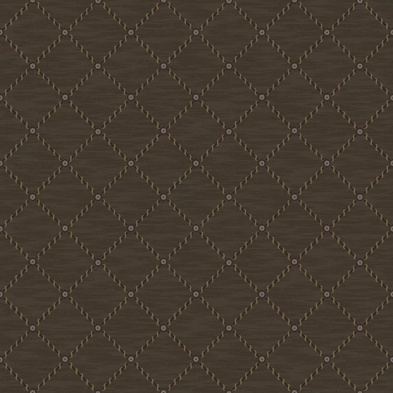 Boras Klasszikus rácsos barna vlies tapéta Golden Trellis Brown 53 cm X 10 m