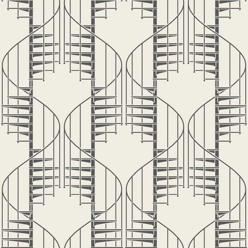 Boras Geometriai mintás fekete-fehér vlies tapéta Staircase Black White 53 cm X 10 m