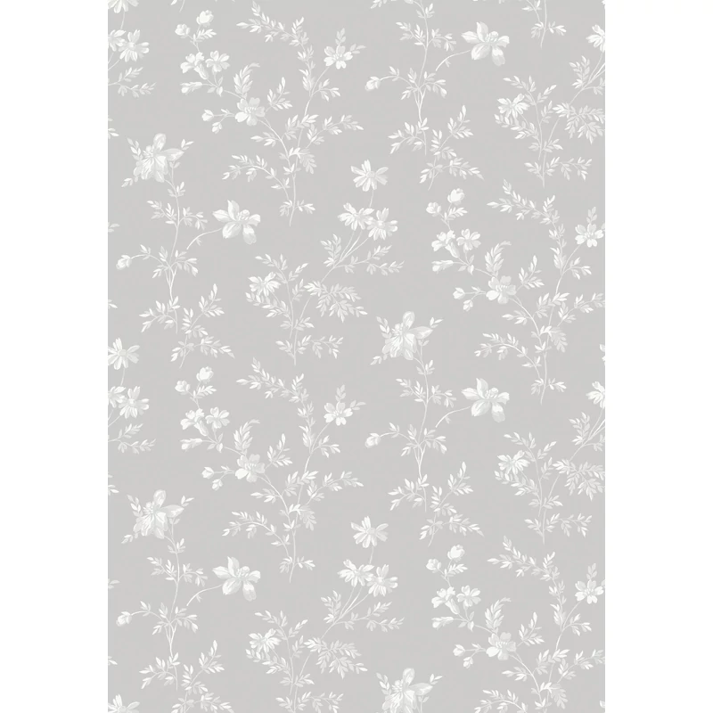 Boras Klasszikus virág mintás szürke vlies tapéta Ängsblomma Grey 53 cm X 10 m