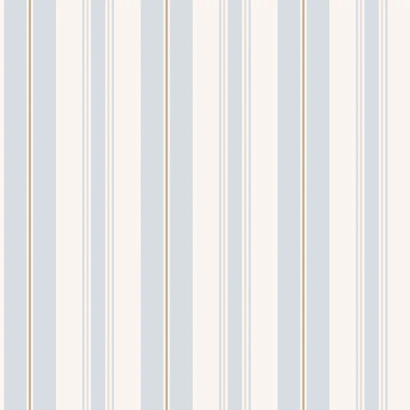 Boras Csíkos klasszikus kék vlies tapéta arany csíkkal Gustaf Blue 53 cm X 10 m