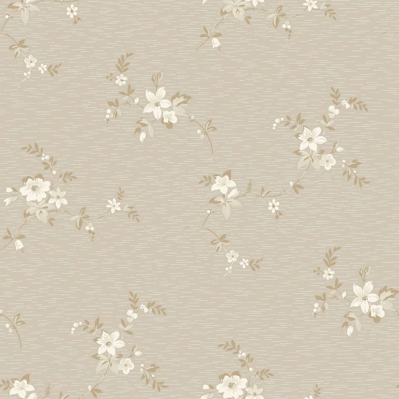 Boras Elegáns virág mintás bézs-arany Saga Beige 53 cm X 10 m