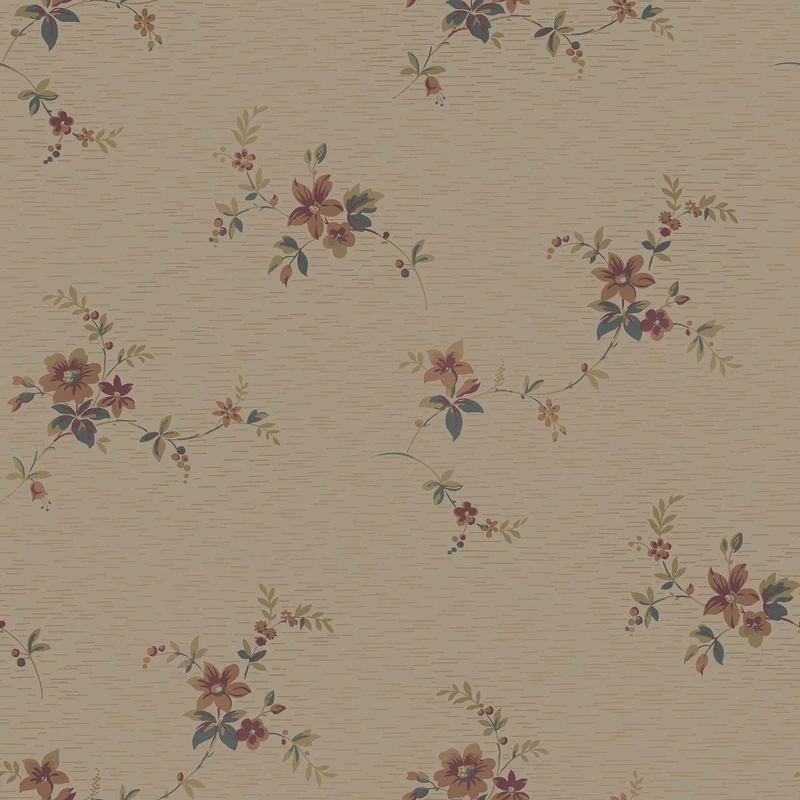 Boras Elegáns virág mintás barna-arany Saga Beige 53 cm X 10 m