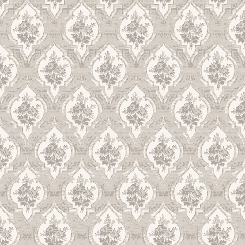 Boras Klasszikus medalion mintás bézs vlies tapéta Eternal Flower Beige 53 cm X 10 m