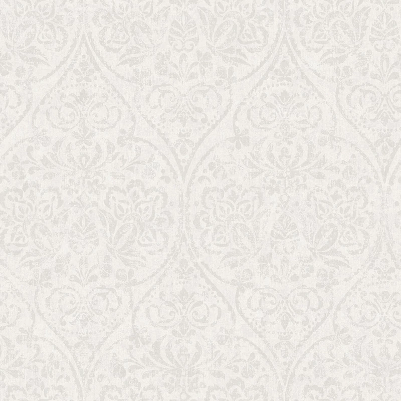 Boras Elegáns ornamentikás szürke vlies tapéta Hidden Medallion Grey 53 cm X 10 m