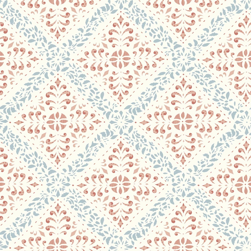 Boras Klasszikus csempe mintázatú piros vlies tapéta Nyborg Red 53 cm X 10 m