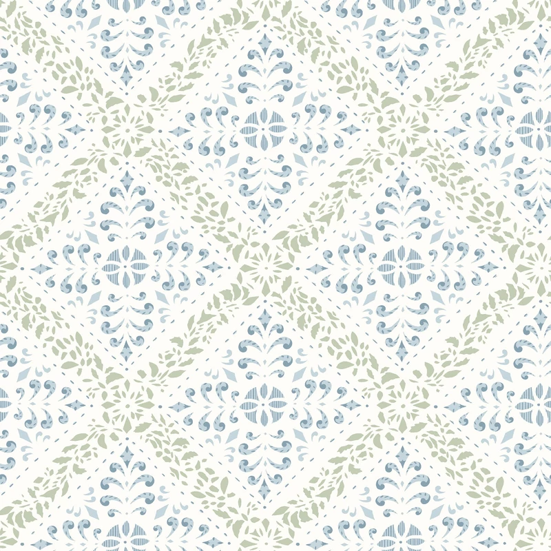 Boras Klasszikus csempe mintázatú kék vlies tapéta Nyborg Blue 53 cm X 10 m