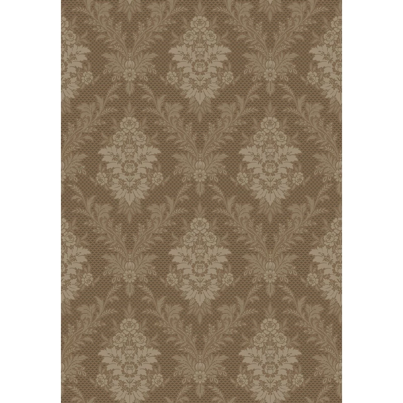 Boras Elegáns virág ornamentikás barna vlies tapéta Sofia Brown 53 cm X 10 m