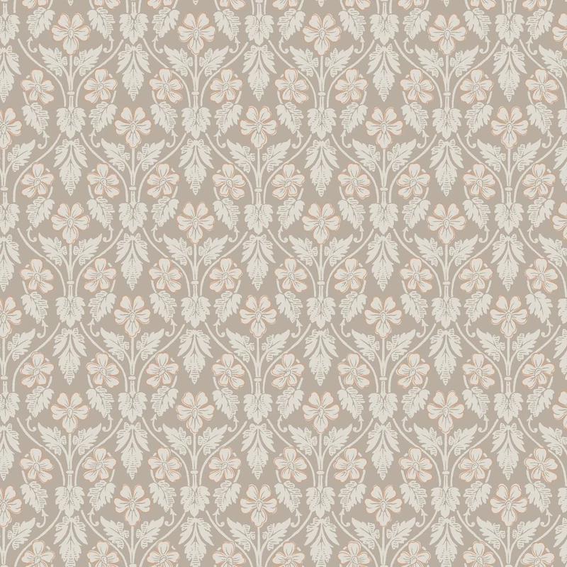 Boras Skandináv virág mintás bézs vlies tapéta Nora Beige 53 cm X 10 m