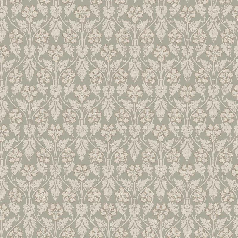 Boras Skandináv virág mintás zöld vlies tapéta Nora Green 53 cm X 10 m