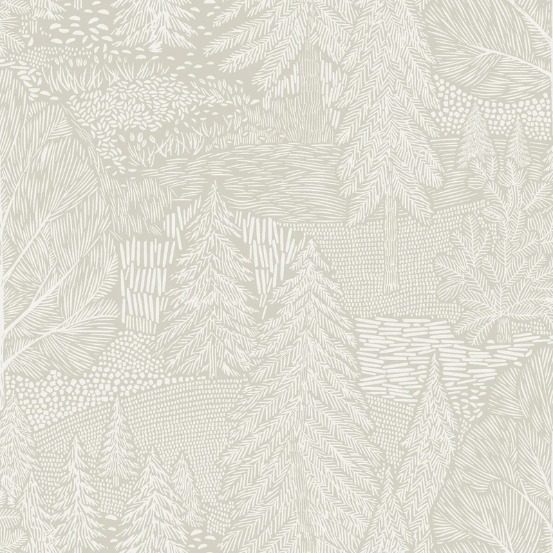 Boras Modern fenyőfa mintás bézs vlies tapéta Northern Forest Beige 53 cm X 10 m