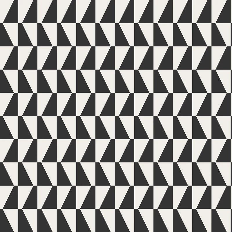 Boras Geoemtriai mintás modern fekete-fehér vlies tapéta Arne Jacobsen Trapez Black White 53 cm X 10 m