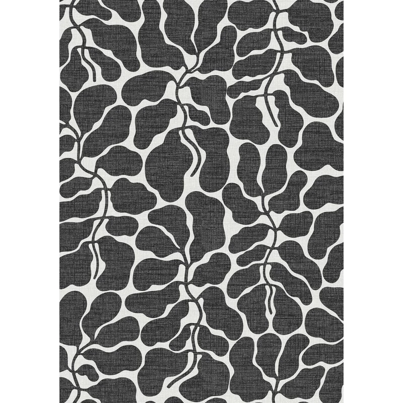 Boras Modern levélmintás fekete-fehér vlies tapéta My Secret Garden Black White 49 cm X 10 m
