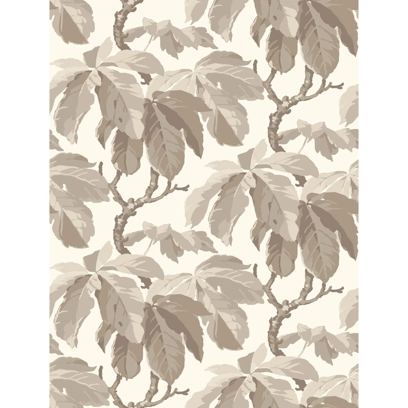 Boras Klasszikus levélmintás bézs vlies tapéta Kastanj Beige 53 cm X 10 m