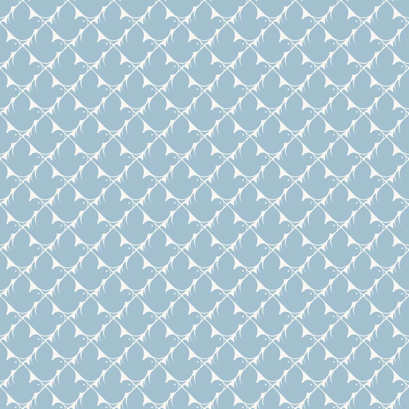 Boras Madár mintás kék vlies gyerek tapéta Pippi Blue 53 cm X 10 m