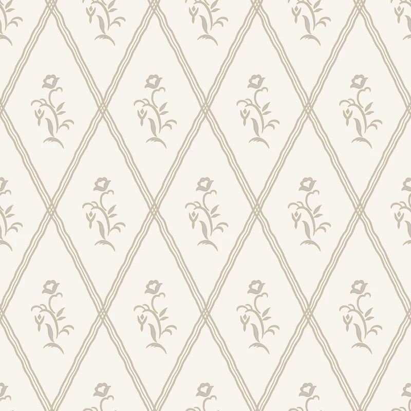 Boras Klasszikus bézs vlies tapéta virágokkal Signe Beige 53 cm X 10 m