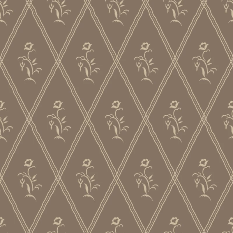 Boras Klasszikus barna vlies tapéta virágokkal Signe Brown 53 cm X 10 m