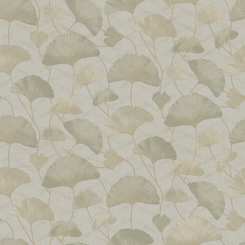 Boras Ginko mintás modern zöld vlies tapéta Sophia Green 53 cm X 10 m