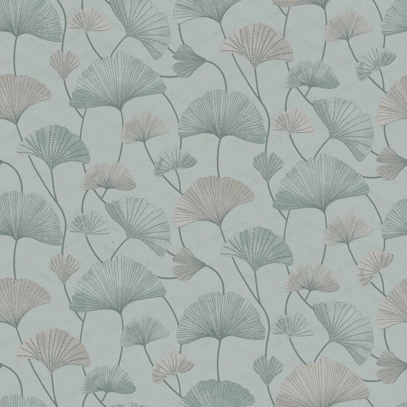 Boras Ginko mintás modern kék vlies tapéta Sophia Blue 53 cm X 10 m