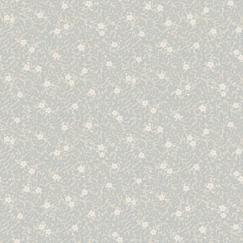 Boras Apró virágos kék vlies tapéta Myrten Blue 53 cm X 10 m