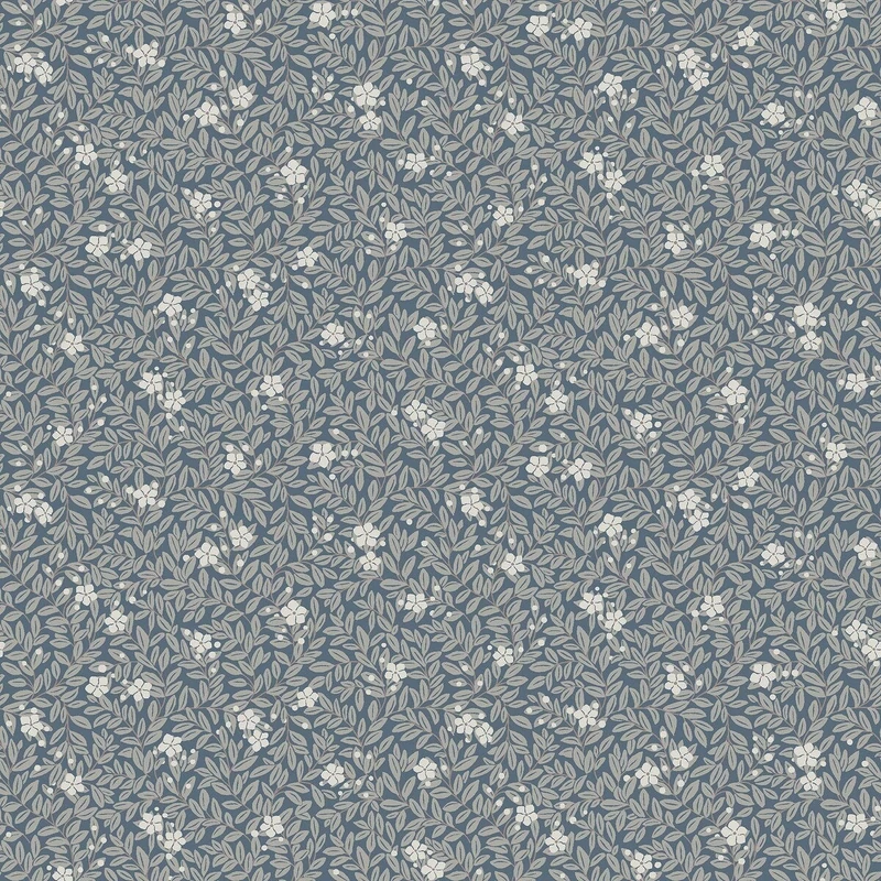 Boras Apró virágos kék vlies tapéta Myrten Blue 53 cm X 10 m