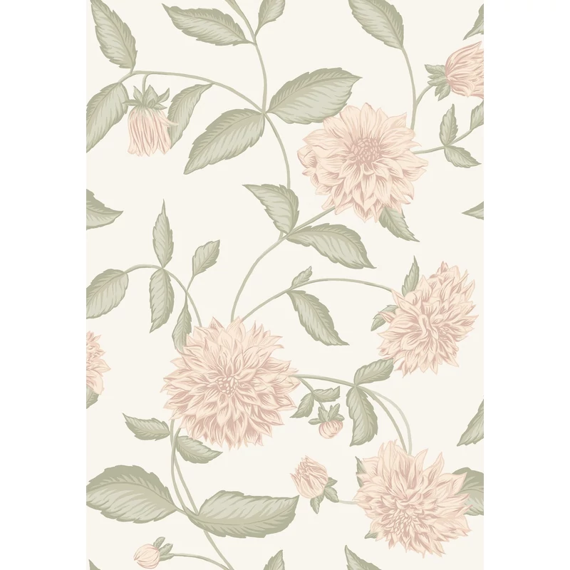 Boras Dália mintás rózsaszín vlies tapéta Dahliadröm Pink 53 cm X 10 m