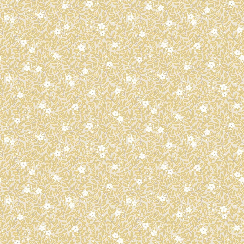 Boras Apró virágos sárga vlies tapéta Myrten Yellow 53 cm X 10 m