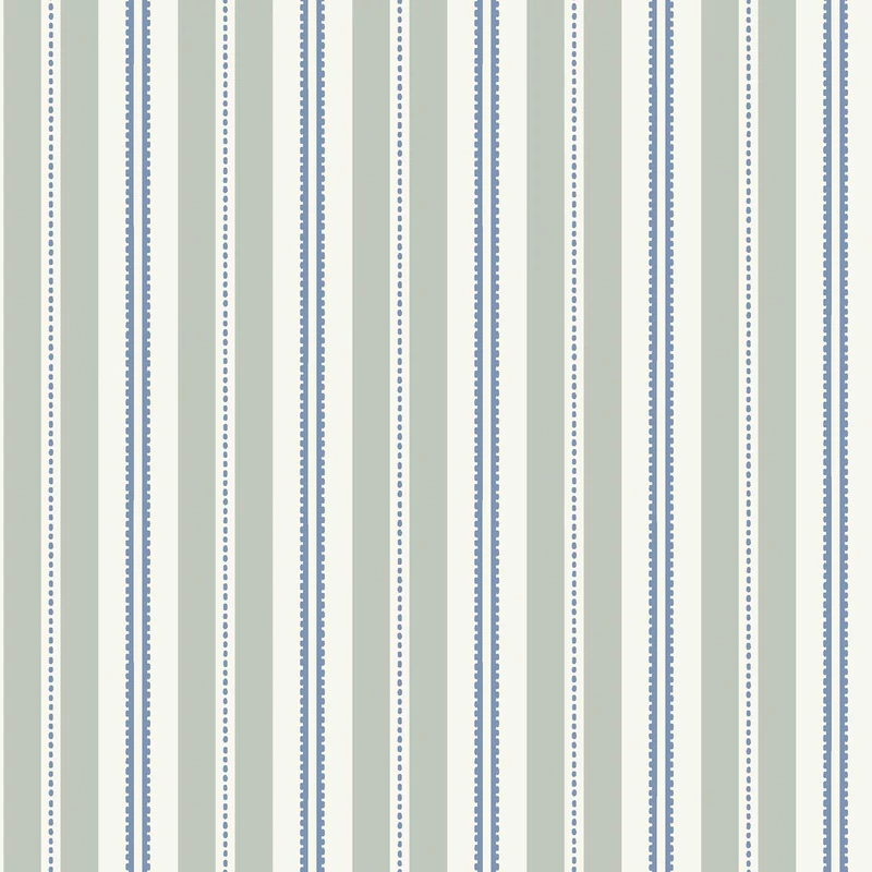 Boras Romantikus csíkos zöld vlies tapéta Hedda Green 53 cm X 10 m