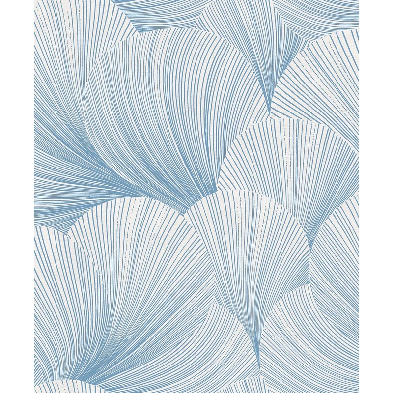 Boras Kagyló mintás modern kék vlies tapéta Mirage Blue 53 cm X 10 m