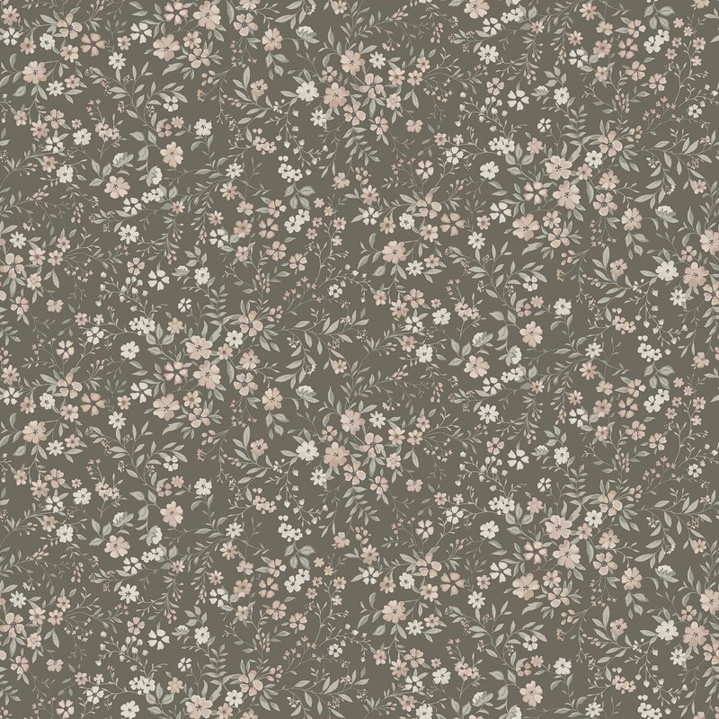 Boras Apró virágos bájos barna vlies gyerek tapéta Florence Brown 53 cm X 10 m