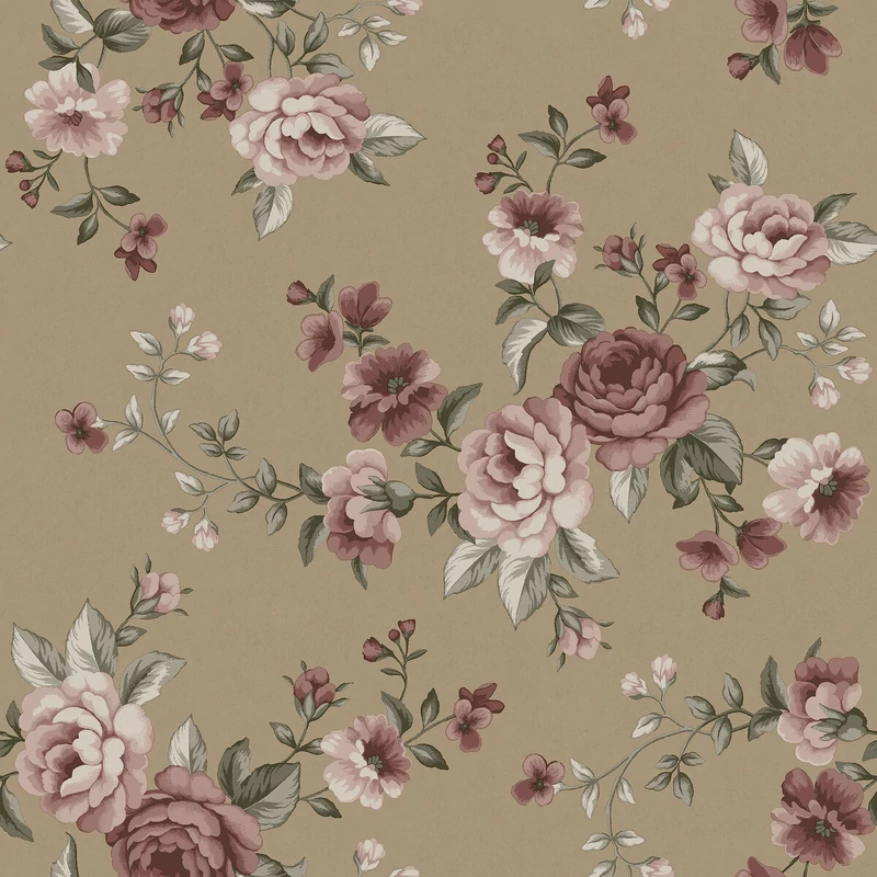 Boras Vintage rózsás barna vlies tapéta Nomi Brown 53 cm X 10 m