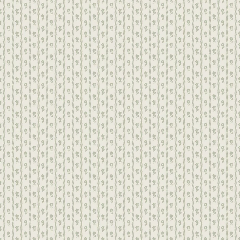 Boras Apró virágos csíkos zöld vlies tapéta Lilla Lyckan Green 53 cm X 10 m