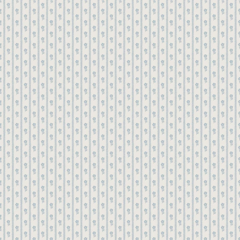 Boras Apró virágos csíkos kék vlies tapéta Lilla Lyckan Blue 53 cm X 10 m