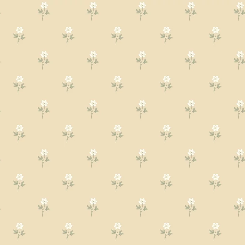 Boras Romantikus apró virág mintás sárga vlies tapéta Anemone Yellow 53 cm X 10 m