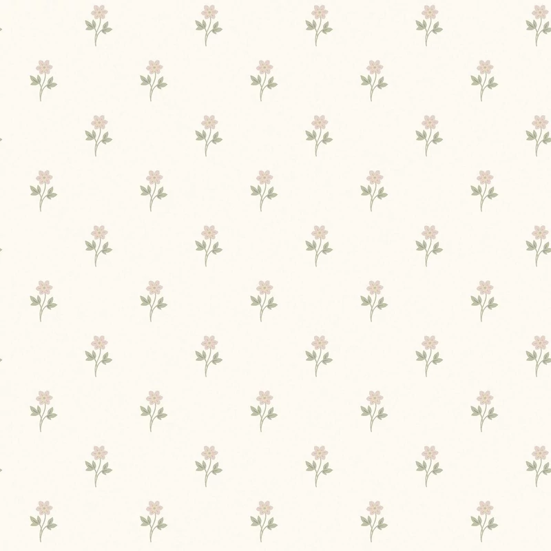 Boras Romantikus apró virág mintás halvány rózsaszín vlies tapéta Anemone Pink 53 cm X 10 m